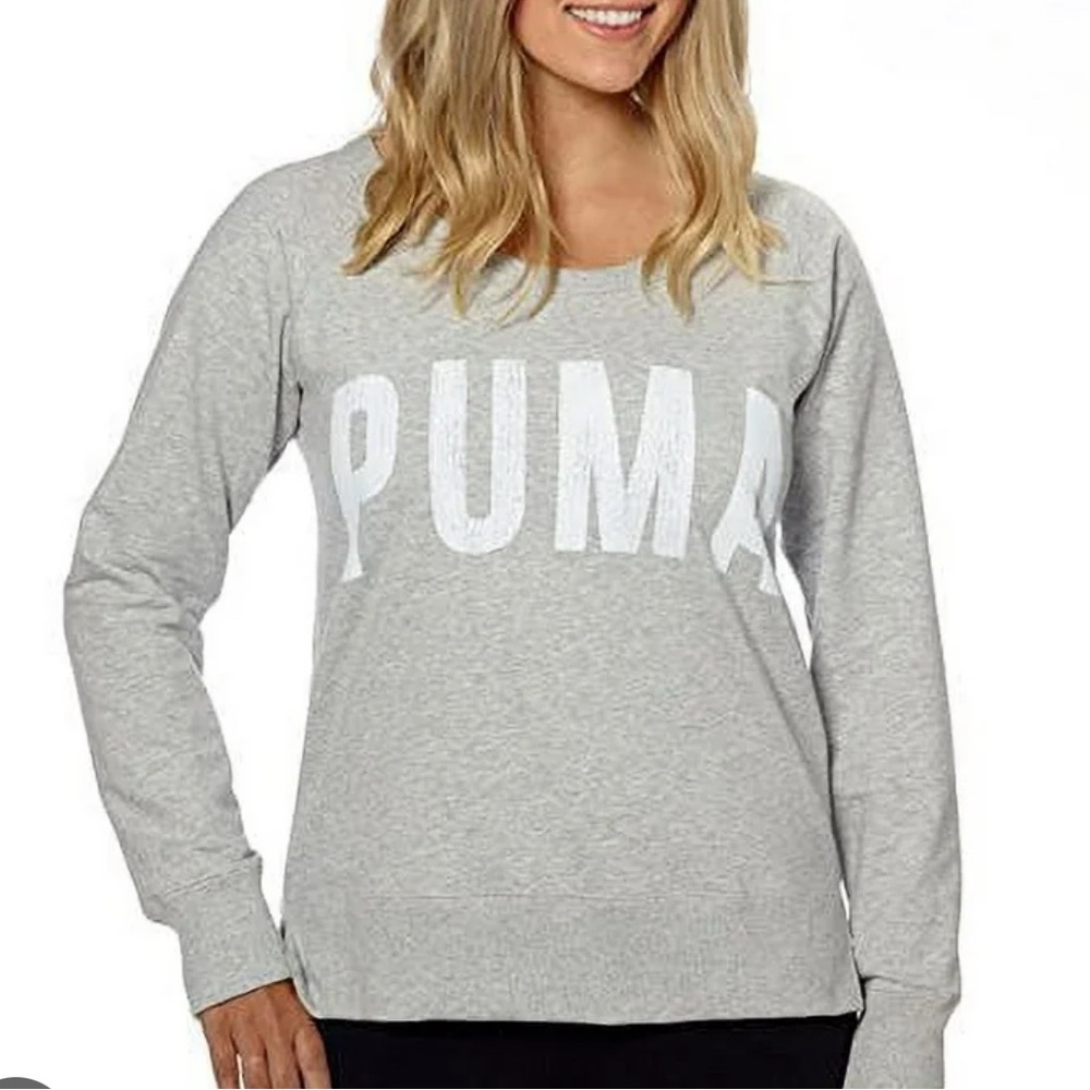 PUMA Heather Gray Logo Sweatshirt